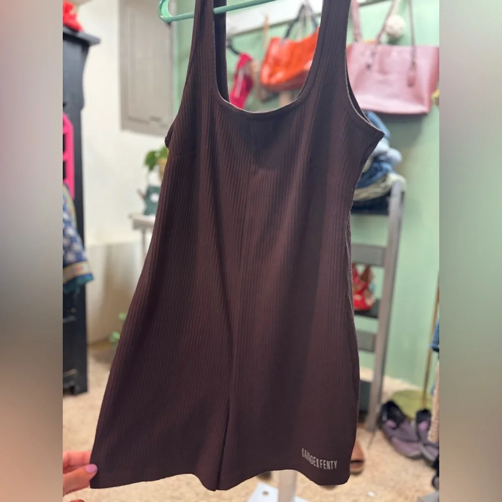 Savage X Fenty Chocolate Ribbed Romper - Picture 4 of 6